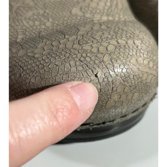 DANSKO Shandi Open Clogs Shoes Taupe Lace Nubuck Leather Womens 6.5-7 EU37 - Picture 10 of 10
